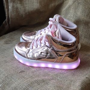 Skechers Rose Gold Light Up High Top Sneakers